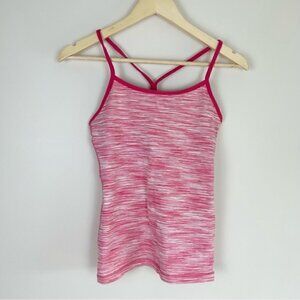 Lululemon Pink Striped Racer Back Cami